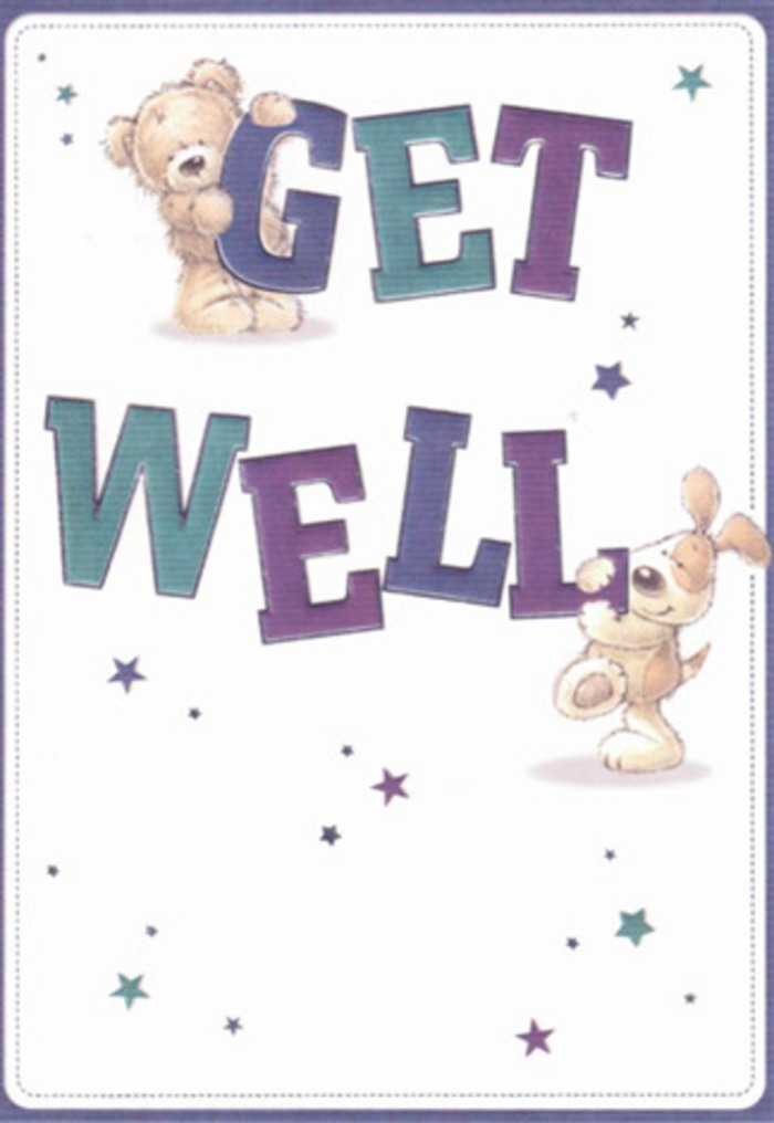 Here is a card that radiates gentle encouragement, beautifully illustrated with a friendly bear and a playful puppy-figures that capture the warmth found in every corner of Sands End. Around them, whimsical star motifs float in peaceful blues and soft violets, symbolising blessings drifting through the air. The confident, large typography-painted in aquatic shades of teal and rich purple-anchors the design in cheerful reassurance, echoing the inviting vibrancy of Flowers Sands End's local arrangements. The bear's fluffy coat and puppy's velvety ears are rendered with such realism that one almost senses their soothing touch, as comforting as a freshly gathered bouquet from the florists along Wandsworth Bridge Road. Every detail in this card feels intentional, stitched with the same care that goes into delivering flowers meant to lift spirits across the neighbourhood. Together, the mood is light, airy, and sincerely optimistic-perfect for giving a loved one in Sands End the encouragement they need on their road to recovery.